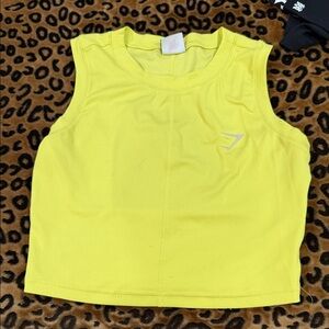 Gymshark Yellow Sleeveless woman crop Top